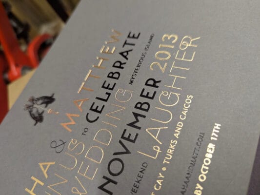 Luxury Wedding Invitation printed by The Gilded Press